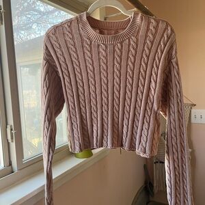 Aerie Cable Knit Cropped Sweater